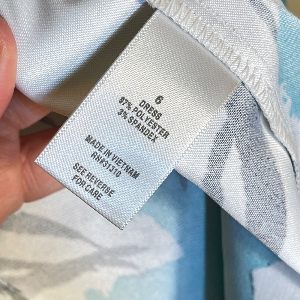 Dress Barn White Sheath Dress with Teal Floral Print - Picture 5 of 11